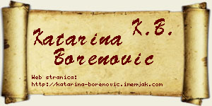 Katarina Borenović vizit kartica